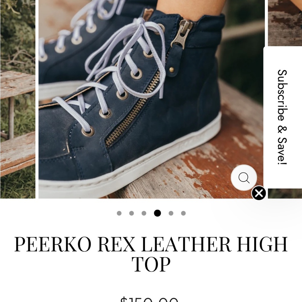 Peerko leather high top blue wide toe box